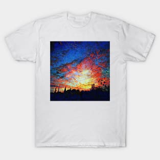 Mosaic sky ablaze with dawn colours T-Shirt